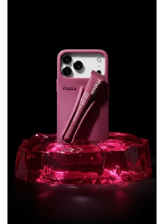 Silicone Lip Gloss Holder for iPhone 17 Pro Max, Stick-On Lip Balm Sleeve Phone Case, Adhesive Lip Holder - Raspberry Jelly - view 3